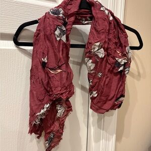 Floral Red Scarf